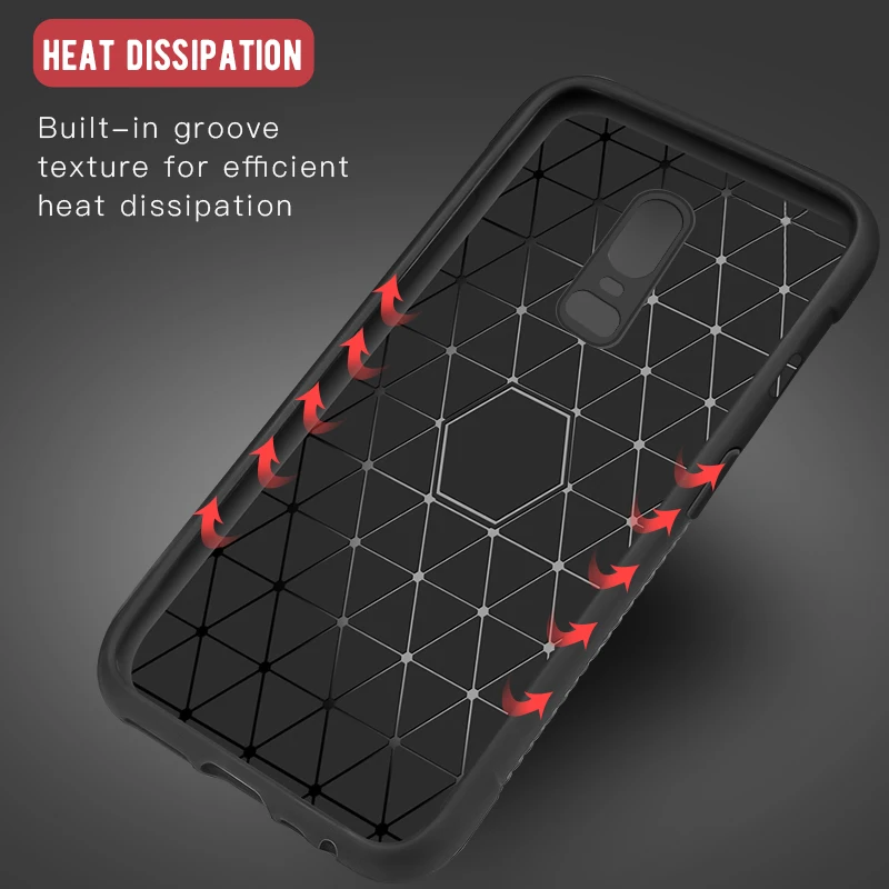 GKK Original Carbon Fiber Case for Oneplus 6 Business Soft TPU Reinforce Back Cover Luxury Coque Fundas |