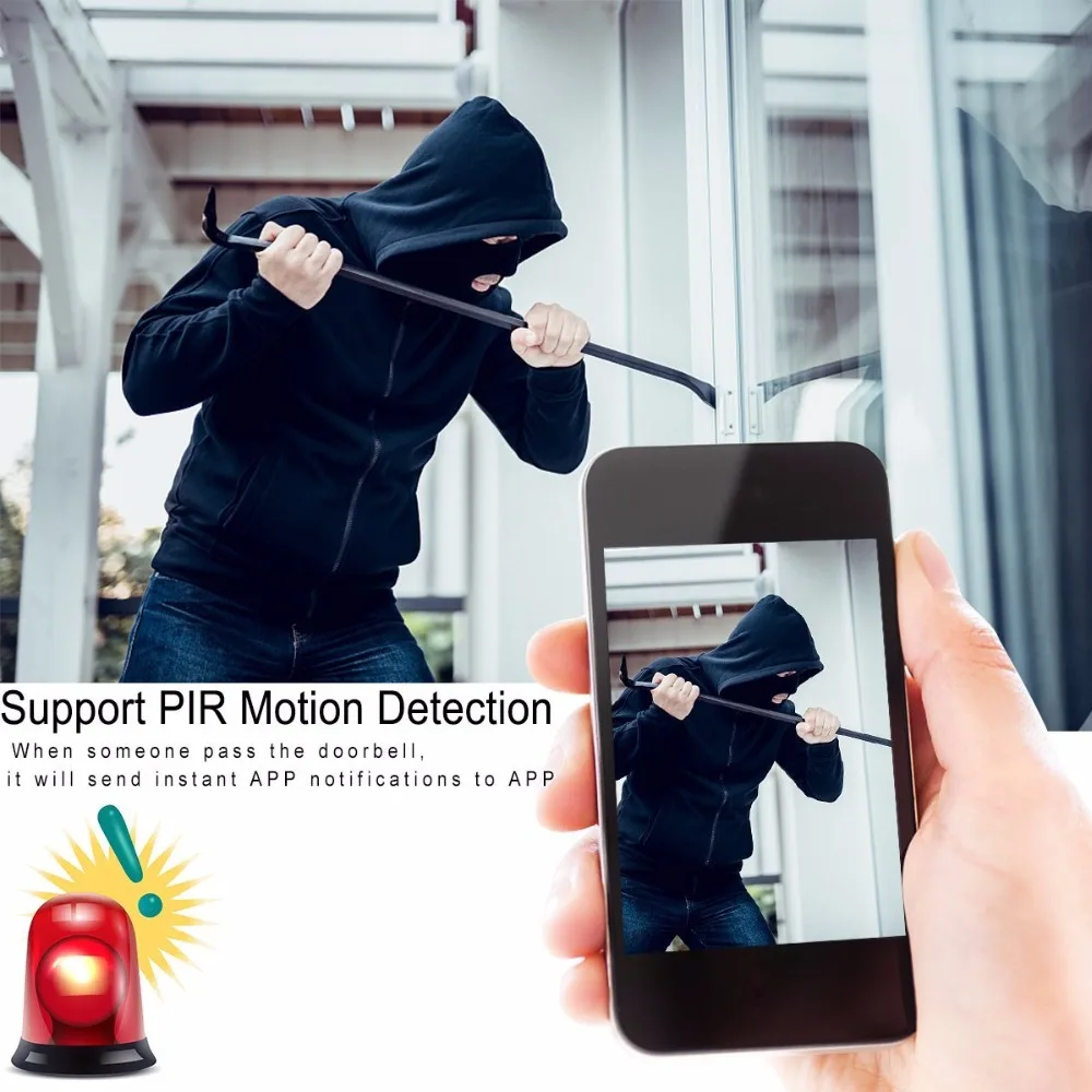 Беспроводная WiFi видеокамера на дверной Звонок IP Кольцо Дверной звонок двухстороннее аудио приложение управление iOS Android Батарея