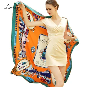 2021; Винтажные босоножки с квадратными шелковое печатное банданы для женщин Элитный бренд шарф кашемировая шаль шелковая саржа бандана оптовая продажа 130*130 см