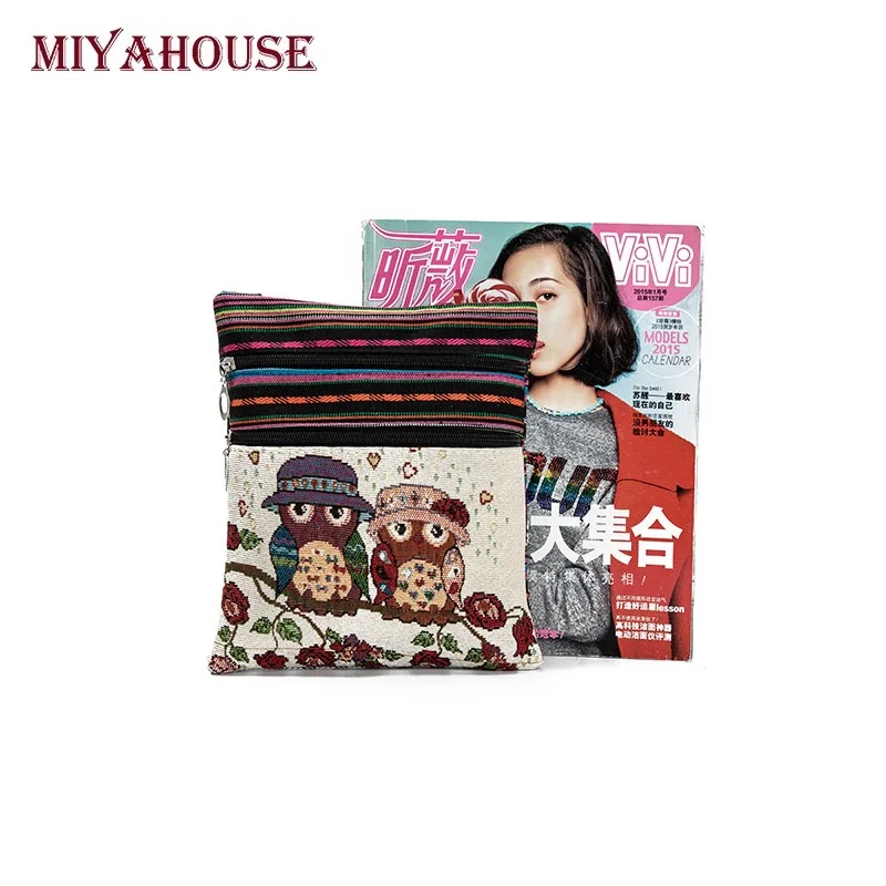 Miyahouse двойной молнии Женский мини клапаном сумки через плечо мультфильм полотно