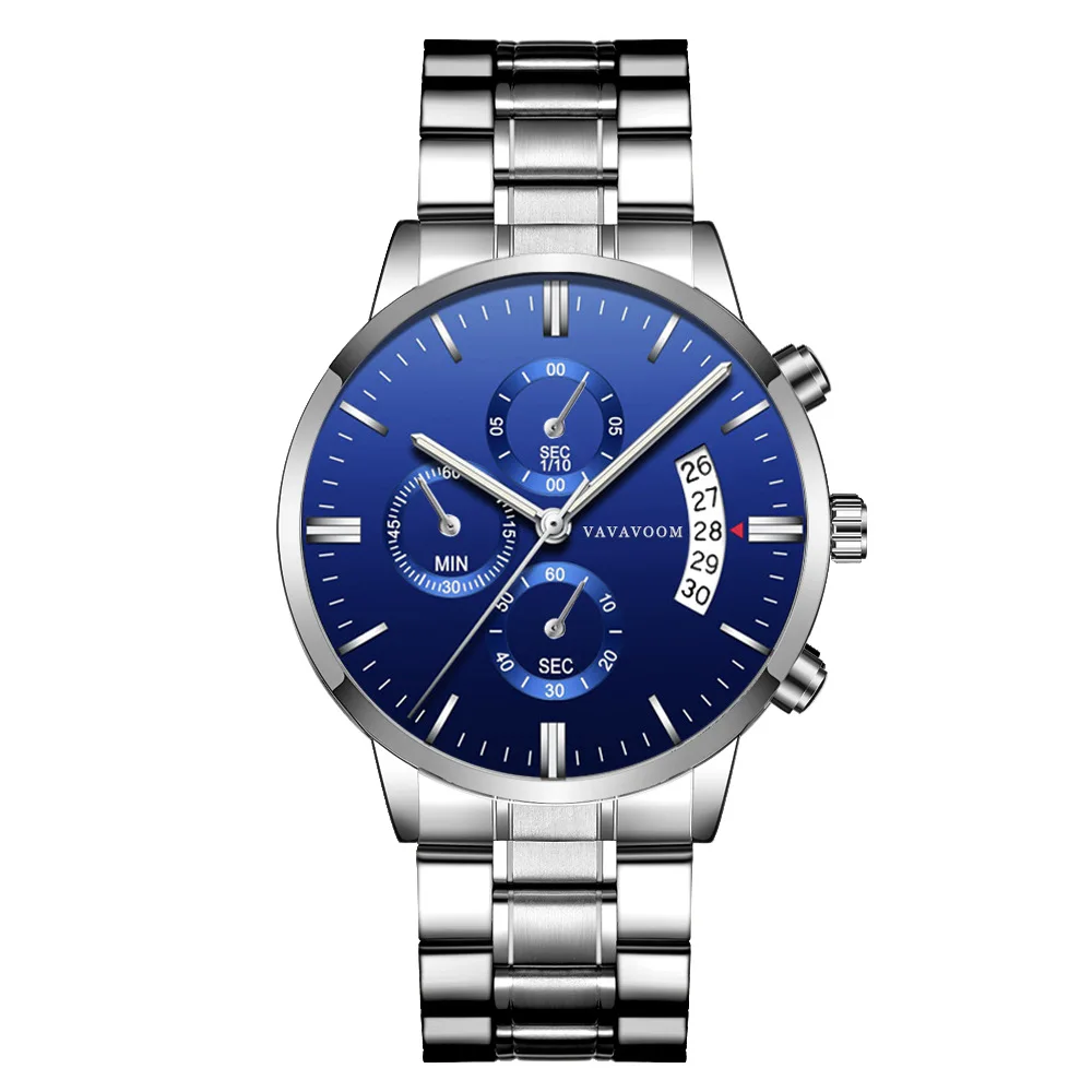 VAVA VOOM Luxury Business Men's Watches 3Bar Waterproof Sports Calendar Stainless Steel Clock relogio masculino | Наручные часы