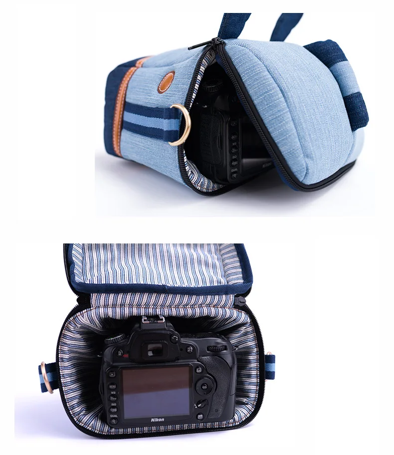 Roadfisher Vintage Waterproof Camera Travel Shoulder Horse Bag Padded Insert Case Fit Digital DSLR SLR Canon Nikon Pentax Lens |