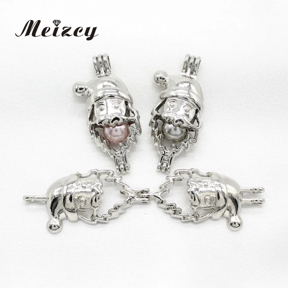 10pcs Santa Claus Christmas Pearl Cage Jewelry Making Bead Pendant Perfume Essential Oil Diffuser Lockets Aroma Necklace | Украшения и