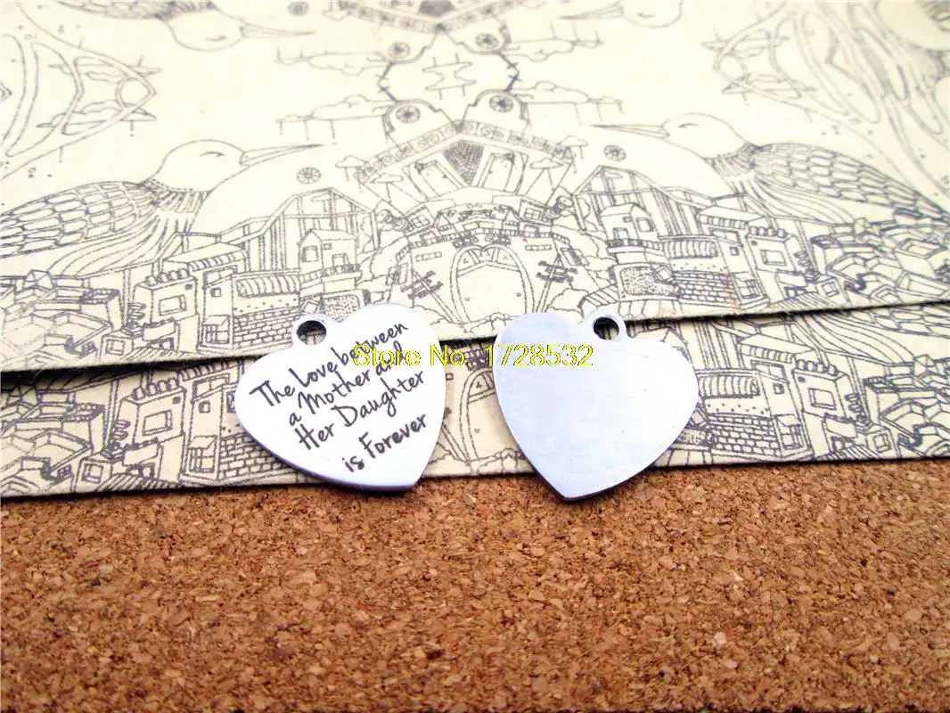 

10pcs-stainless steel Charms "love daughter" DIY Charms Pendants for necklace/bracelet/keychain DIY jewelry