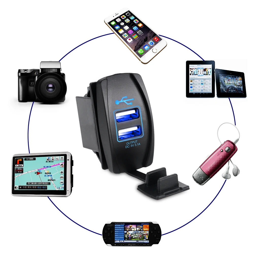 Универсальное зарядное устройство для автомобиля с двумя usb разъемами 12 24 В 3 1 А