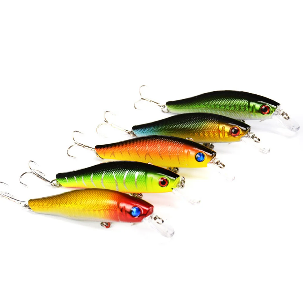 Горячая 5 шт рыболовные приманки набор жесткая приманка гольян с тройной крючок