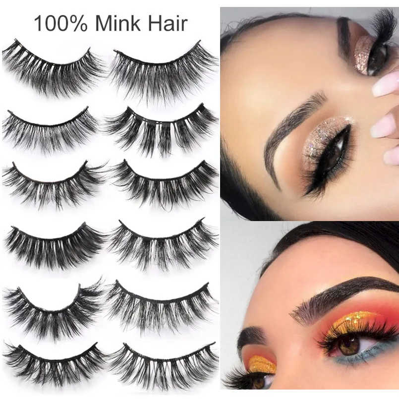 Норковые ресницы 3D для наращивания натуральные норковые накладные макияжа