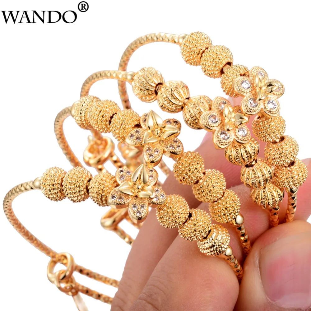 Wando 4 шт./лот детские браслеты золотого цвета Эфиопский детский изысканный