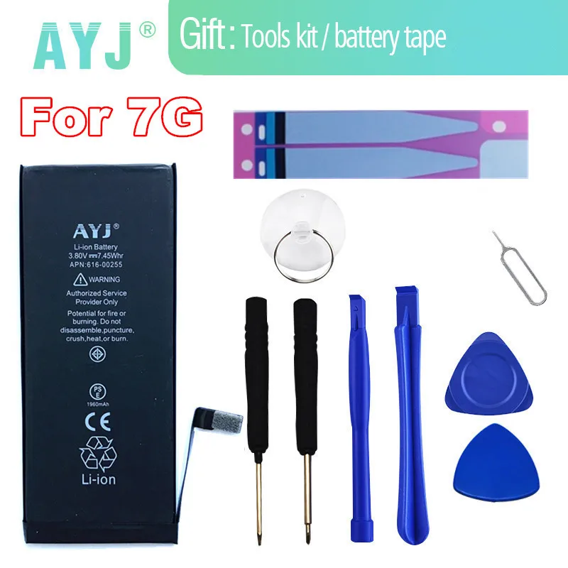 

AYJ Rechargeable Battery For Apple iPhone 7 iPhone7g iPhone7 High Capacity 1960 mAh Li-polymer Li-ion Battery Free Tools Sticker