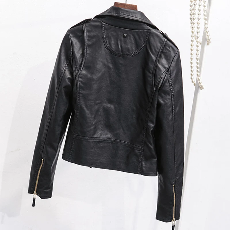 Женская куртка из искусственной кожи новинка весны 2018 модная повседневная