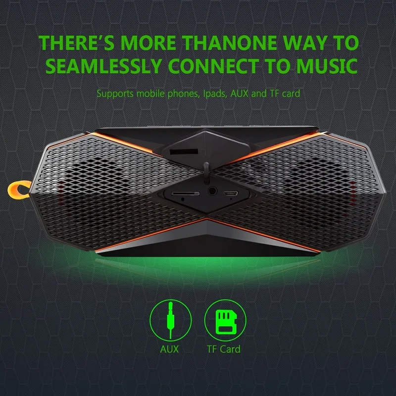 TOPROAD Открытый водонепроницаемый стерео Bluetooth динамик бас спортивный беспроводной динамик s поддержка комаров TF AUX Hands-free