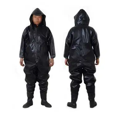 SIZE45 Chest Wader 1 мм Черный Телячья кожа, как ПВХ, Мужские дышащие болотные сапоги для ловли нахлыстом, чулки, waadschoenen, респиратор, pesca - Цвет: SIZE45 Chest Wader