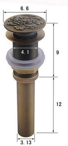 Бесплатная доставка античный латунный резной цветок поп-ап слив раковины без