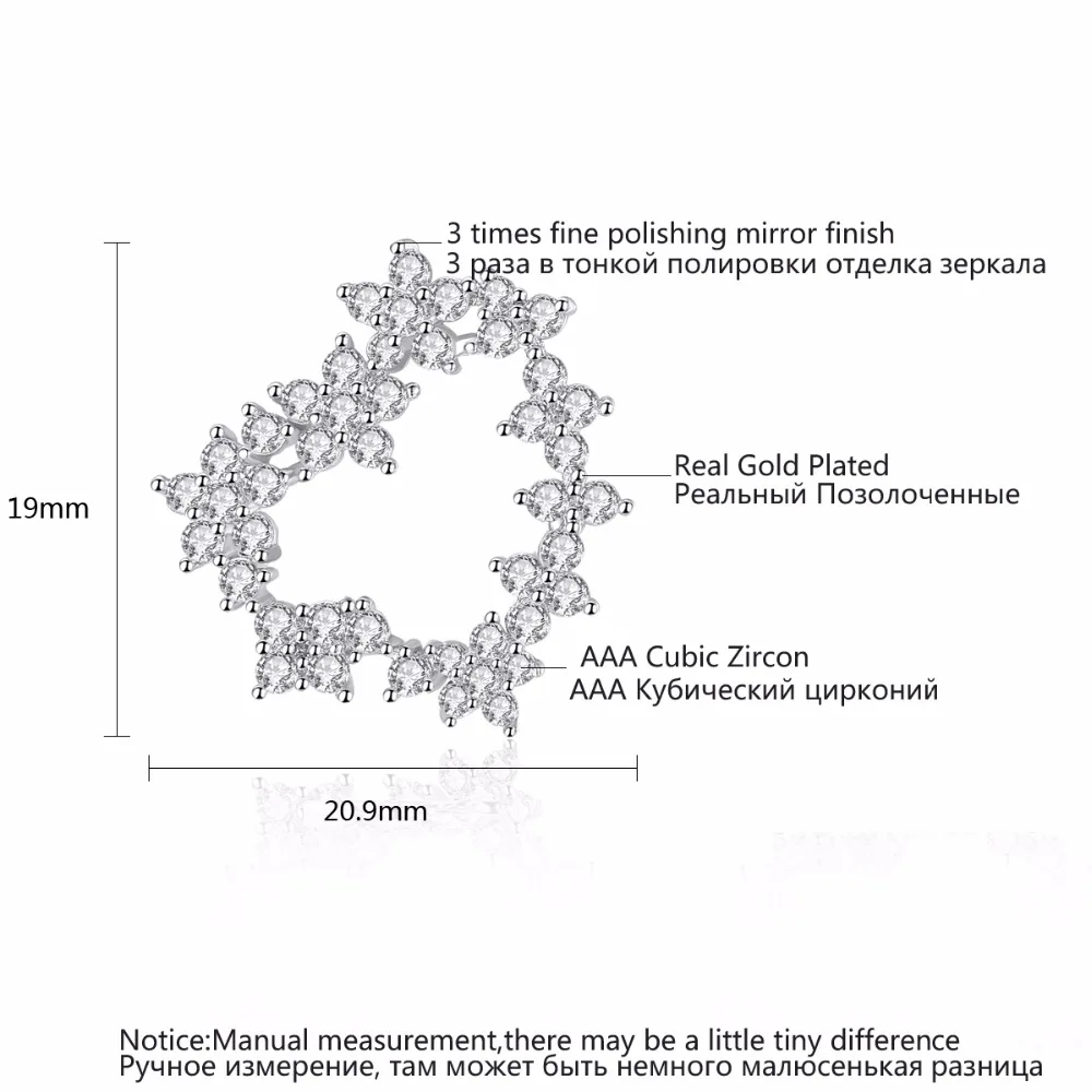 LUOTEEMI новые модные блестящие серьги гвоздики с вставками из кристаллов в форме