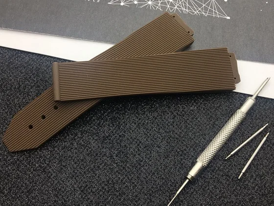 Brown strap Ремешок для часов Hublot ремешок Женский резиновый ремешок водонепроницаемые часы с силиконовым корпусом аксессуары 15*21 мм ремень 18 мм Пряжка Инструменты - Цвет ремешка: Brown strap