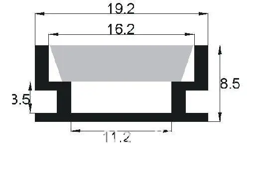 Фотолампа 1 м длинный светодиодный алюминиевый профиль (анодированный
