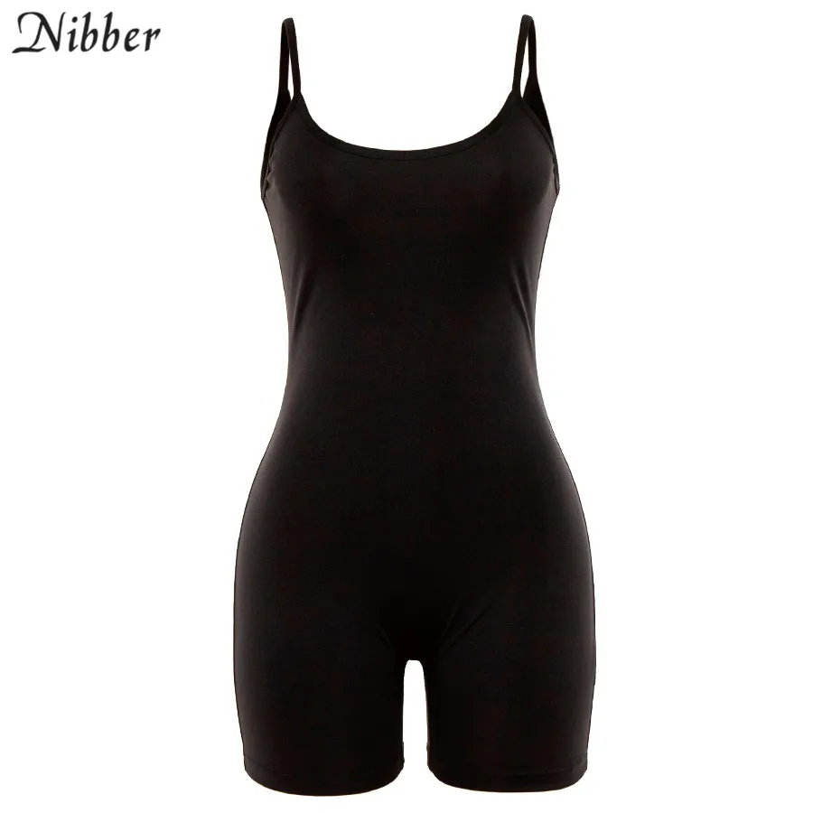 Nibber black Basic sleeveless playsuits womens 2019 summer fashion Elastic Soft casual wear playsuits Jogging Sportswear mujer 6