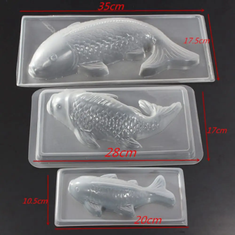 3D Koi форма рыбы пластиковый торт шоколад сахарное желе ремесло форма для риса DIY украшения торта формы выпечки инструмент 3 размера