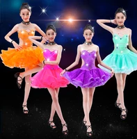 girls latin dance dress ballroom dancing costumes children tango samba salsa dance wear competition professional dance dresses