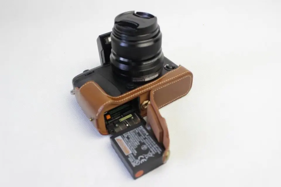 PU Leather Camera Bag Bottom Case For Fujifilm XE3 X-E3 Half Body Set Cover With Battery Opening | Электроника
