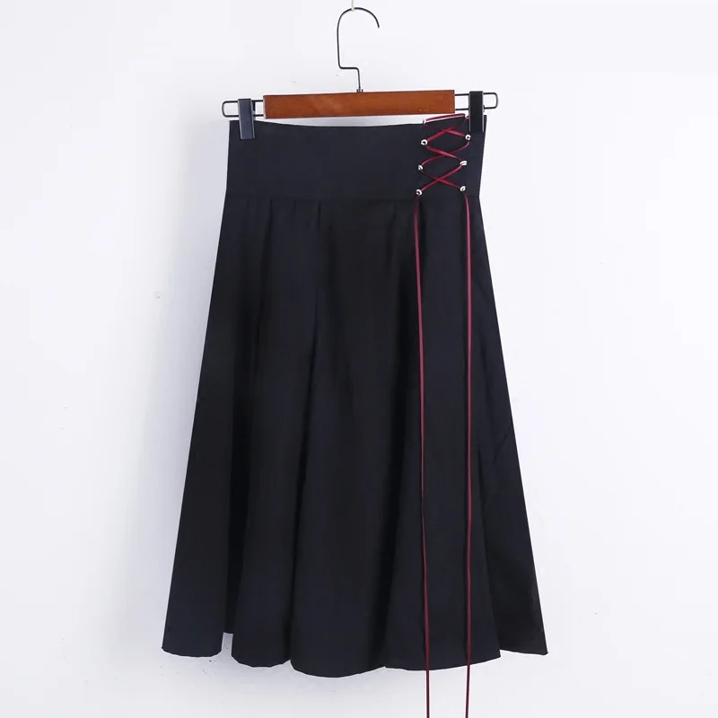half Long skirt Черная длинная форма jk, костюм моряка, школьная одежда для женщин, школьная форма, мягкая, в стиле панк, Лолита, Волшебная передняя часть, модные костюмы на Хэллоуин - Цвет: half Long skirt
