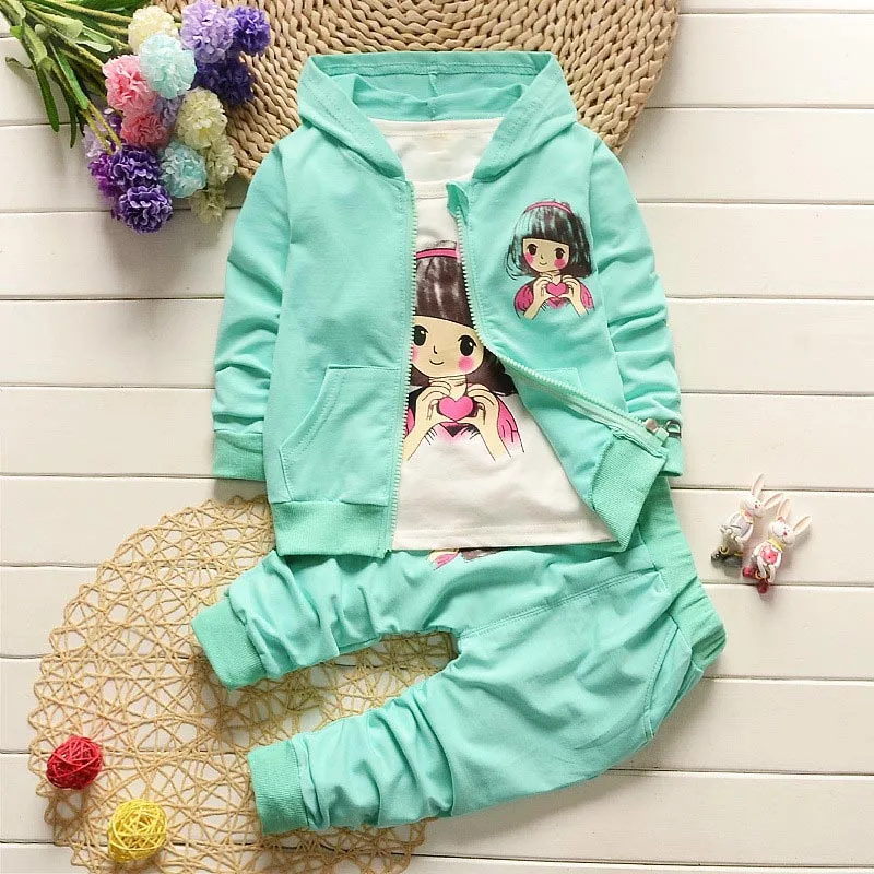 Комплект одежды BibiCola для маленьких девочек осенний комплект из 3 предметов с