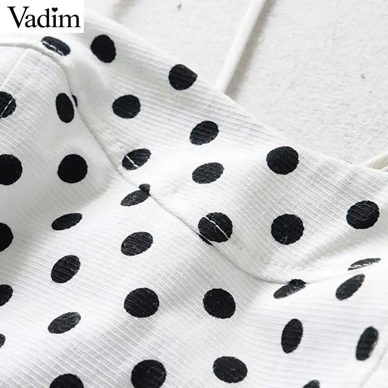 Вадим Женщины горошек печати мини платье квадратным воротником без рукавов с