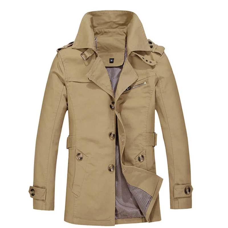 Для мужчин длинная куртка Демисезонный корейский тонкий хлопок Повседневное