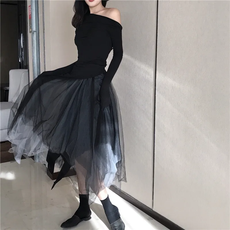 

Victorian Steampunk Gothic Punk Ruffled Bustle Long Skirt Retro Lace up Asymmetrical lolita darkness retro Femme Falda Corta new