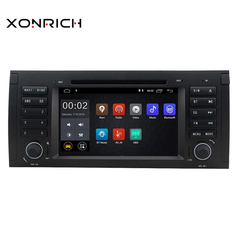 Автомагнитола Xonrich 1 Din Android 8 автомобильный dvd плеер для BMW E39 X5 E53 M5 2002 2007 gps