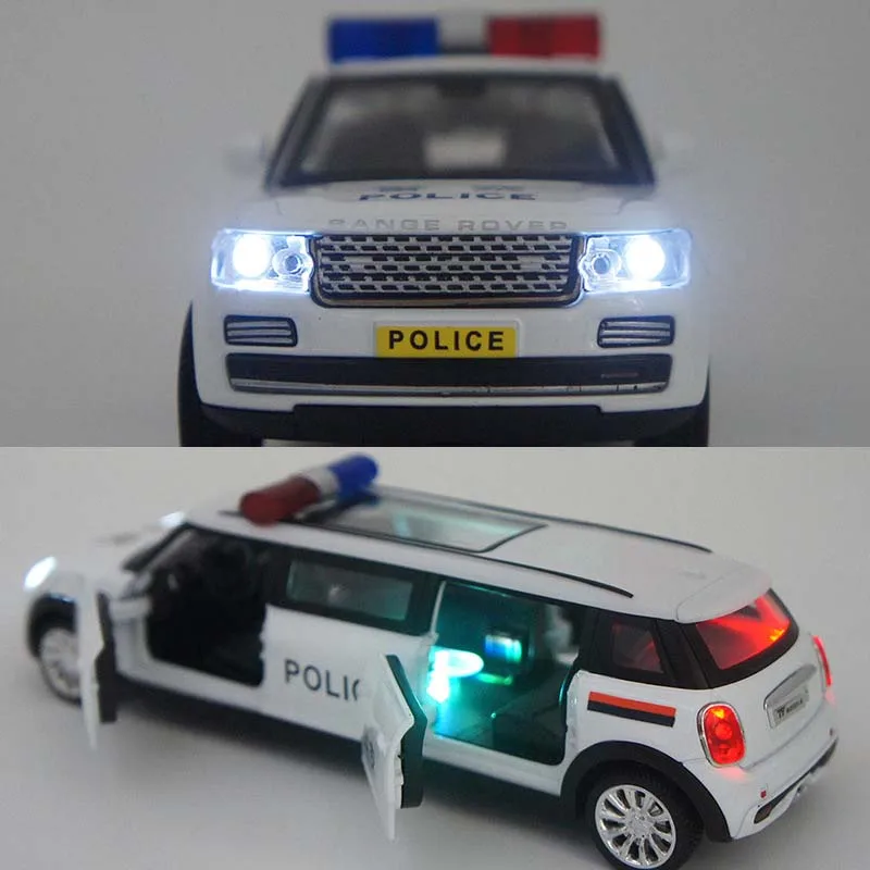 1:32 Range Rover расширенная версия полицейские литые автомобили игрушечный автомобиль