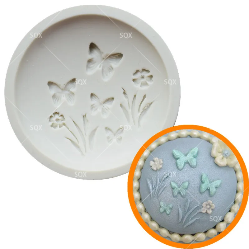 Формы для выпечки торта с бабочками и цветами силиконовые формы инструменты