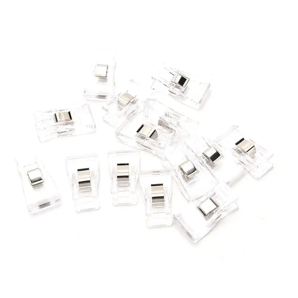 White 50 шт. 3,5*1,8 см Разноцветные Пластиковые зажимы для лоскутного шитья поделок, стеганное одеяло, Скрепка Клевер чудо-зажим 7 цветов - Цвет: White