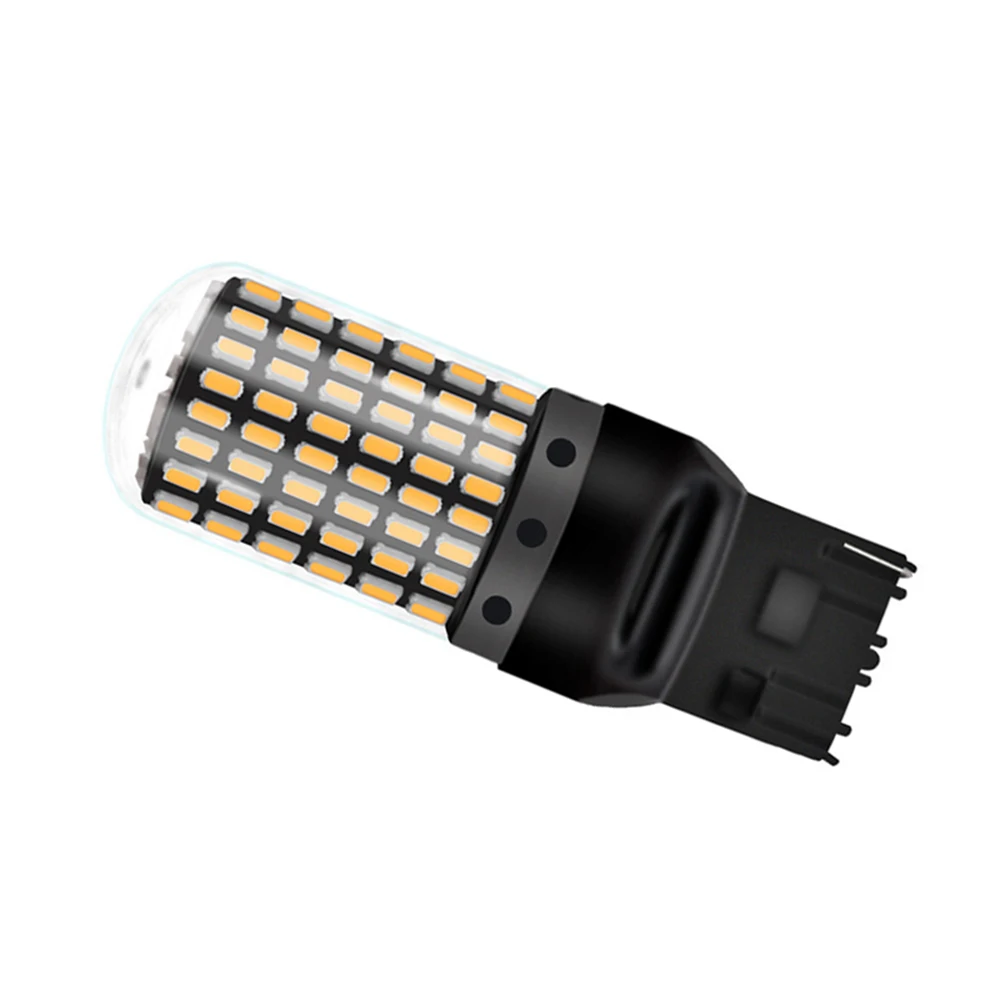

2pcs Amber Yellow Signal Turn Light 12-24V 7440 BA15S 3014 144SMD LED Super Bright Bulb Error Free Decoding Canbus for Auto