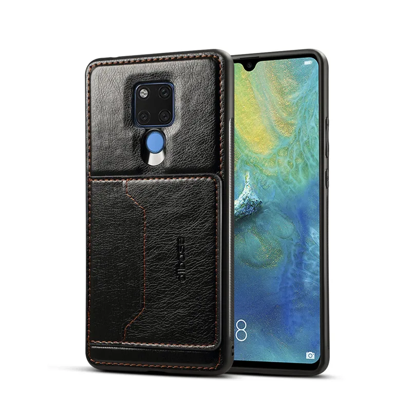 Черный Для huawei mate 20X чехол Роскошный из искусственной кожи держатель для карт Стенд Автомобильный Магнит чехол mate 20 X чехол mate 30 pro Чехол 20 Pro Lite чехол - Цвет: Черный