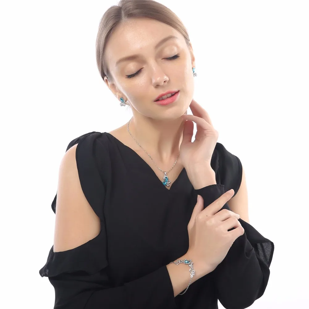 Комплект из колье серёг и браслета с австрийским кристаллом|jewelry swivel|necklace pyramidjewelry