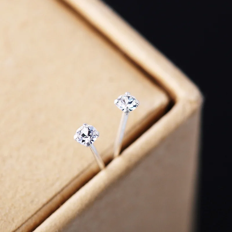 Небольшой Циркон 925 серебро серьги-гвоздики ASOS уха ювелирных изделий простой и