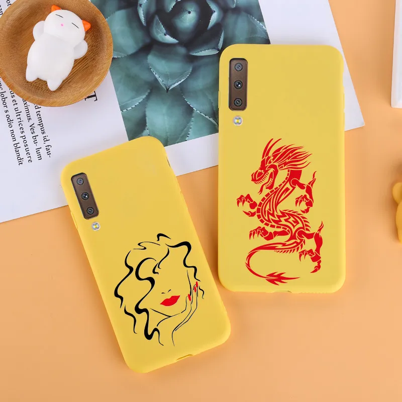 Мягкий желтый чехол из ТПУ для samsung Galaxy A70, чехол для samsung Galaxy A50, A30, S8, S9 plus, S7, S7 edge, силиконовый чехол