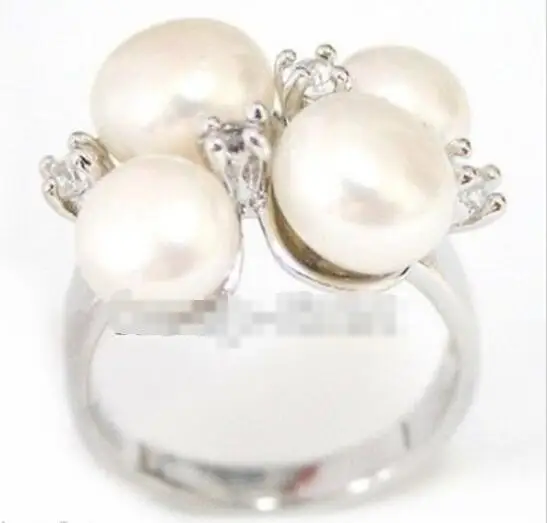 Лидер продаж новый стиль красивые уникальные 4 белых пресноводного жемчуга с