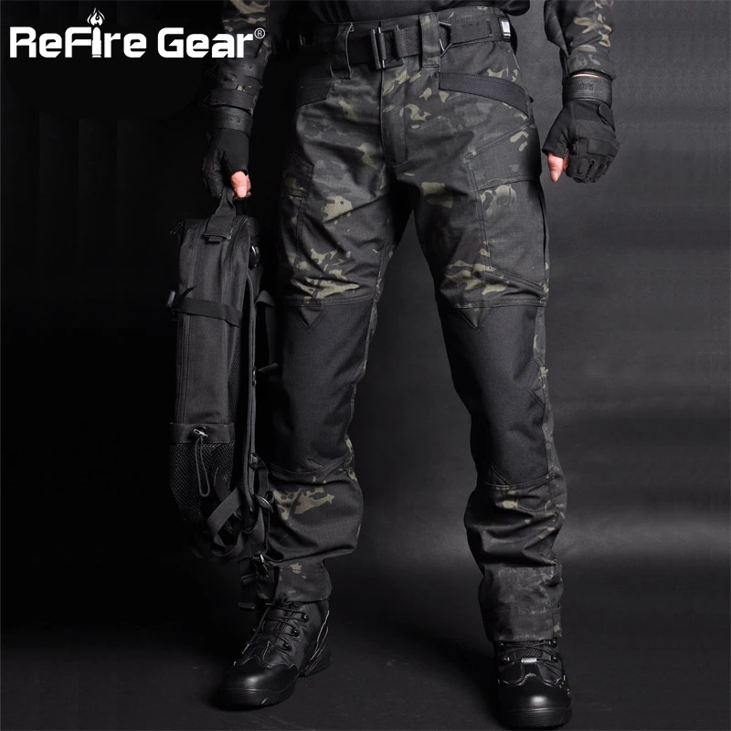 Мужские камуфляжные армейские штаны ReFire Gear военные тактические брюки карго с