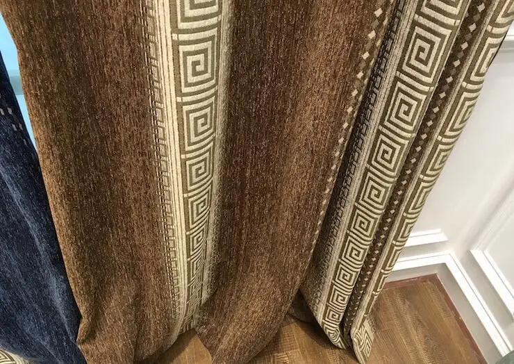 Brown curtain 1pc Высококачественные плотные занавески для гостиной, спальни, Затемненные китайские полосатые шенилловые занавески, кухонные оконные занавески, детская комната - Цвет: Brown curtain 1pc