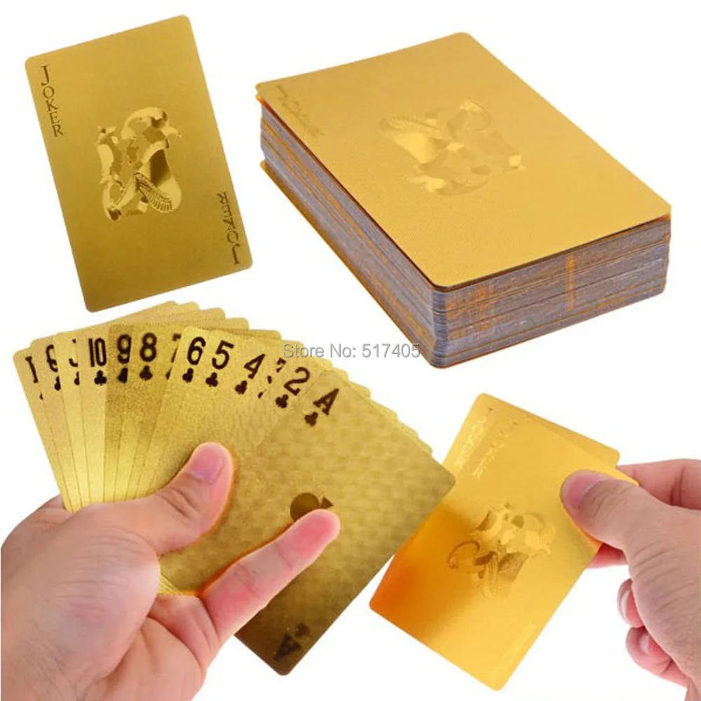 Bestmaple 24K Gold Foil Poker Playing Cards Deck with Box Free Shipping | Спорт и развлечения