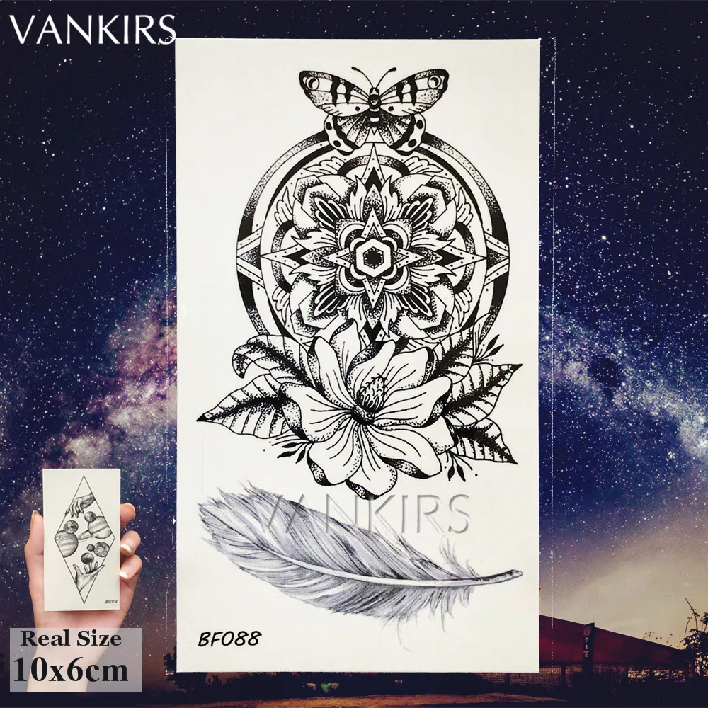 VBF088 Vankirs Индия Летящие птицы перо Для женщин красочные металлические Временные татуировки, наклейки для девочек лист Декорации для тела, рук поддельные Пользовательские татуировки бумаги - Цвет: VBF088