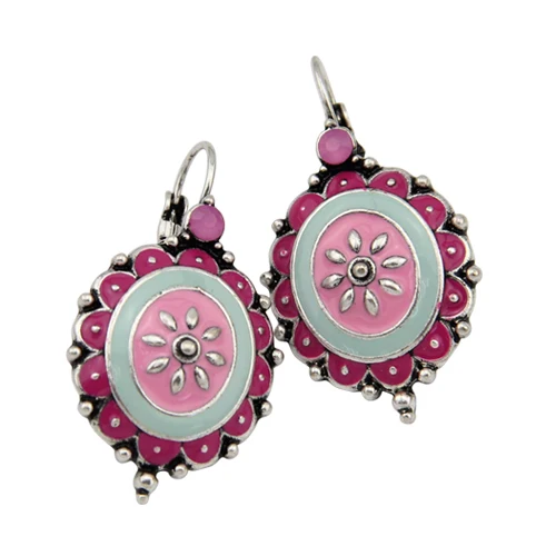 Винтажные женские богемные Модные Цветные Цветочные этнические массивные