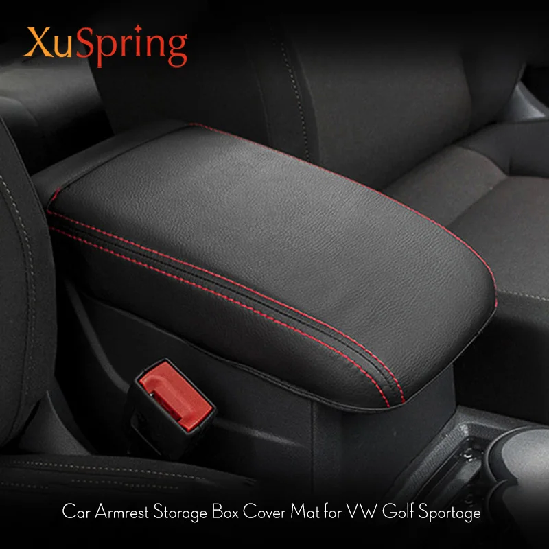 For VW golf sportsvan 2016 2017 2018 Console Center Armrest Storage Box Pad Cover Mat Protective Cushion Refit