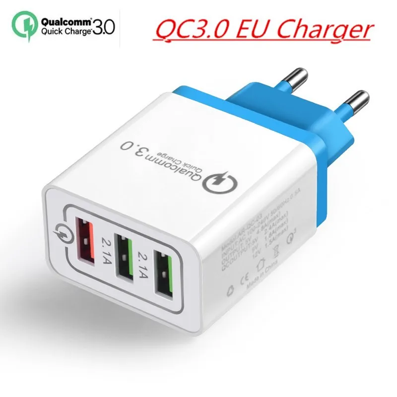 Быстрый Магнитный зарядный кабель для iPhone 5 5S 6 7 8 plus Xiaomi Redmi 7 6 Go samsung huawei Sony, Nokia Quick Charge 3,0 USB зарядное устройство - Цвет: EU plug Charger