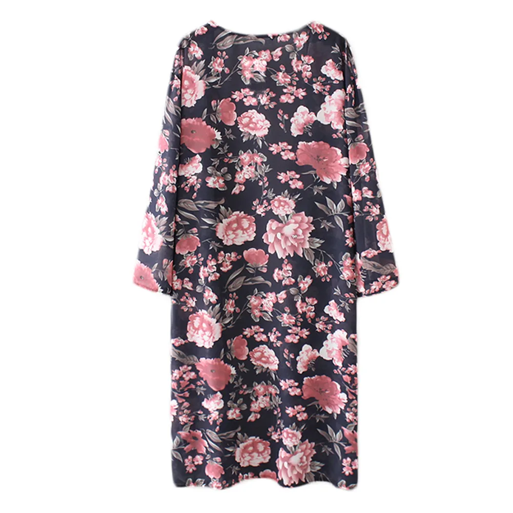 Blusas 2019 для женщин на каждый день Ретро стиль бохо кимоно Кардиган с длинным