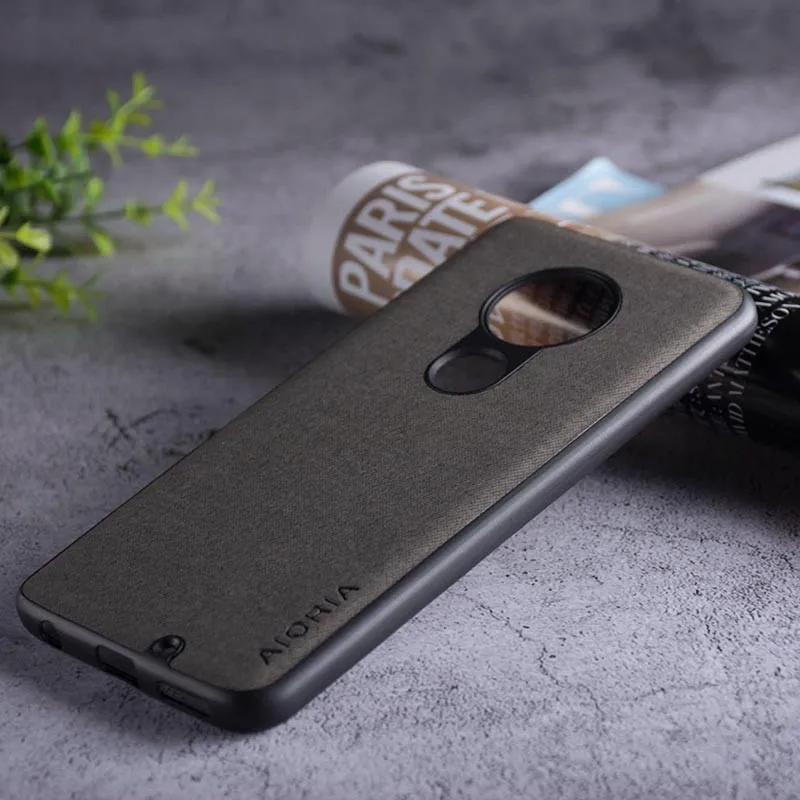 Текстильный чехол для moto rola moto G7 Plus G5S Plus, Мягкий ТПУ силиконовый материал и текстильный кожаный чехол, чехлы для moto G6 Plus - Цвет: dark gray