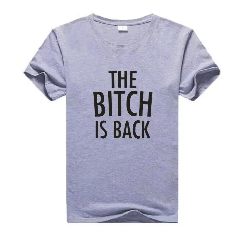 Женская хипстерская футболка The Bitch Is Back Tumblr черно белая хлопковая забавные