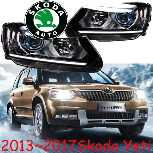 Yeti фара, 2013~,! HID, светодиодный, автомобильный-Стайлинг, yeti противотуманный светильник, хром, Fabia, rapid, yeti Головной фонарь - Цвет: one pairs 2pcs